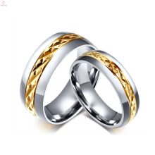 2017 titanium chapeamento de aço anel de ouro design de bloqueio para casais